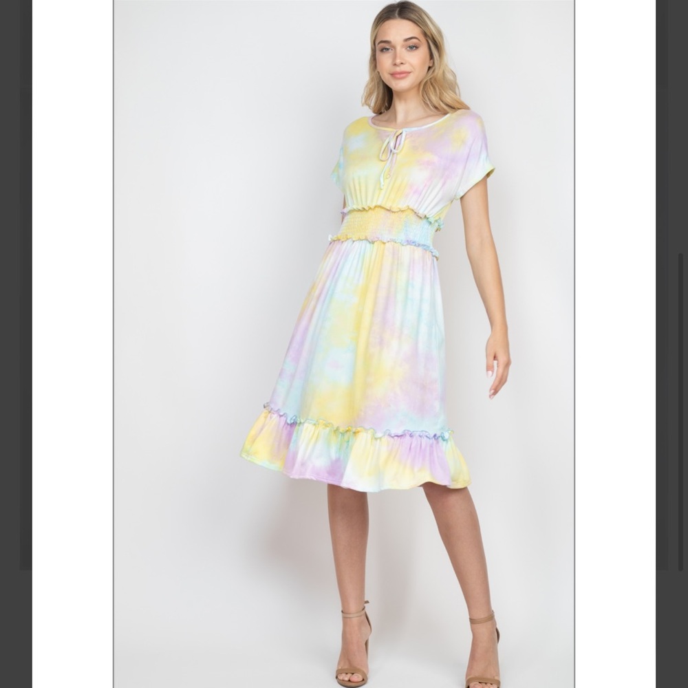 Pastel Tie-Dye Dress Maxi drees summer dress
